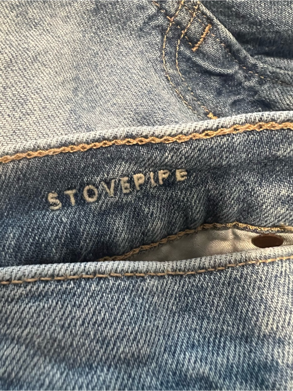 American Eagle Stovepipe Strigid wide leg jeans Size 0 Light wash Casual Loose - Picture 10 of 11